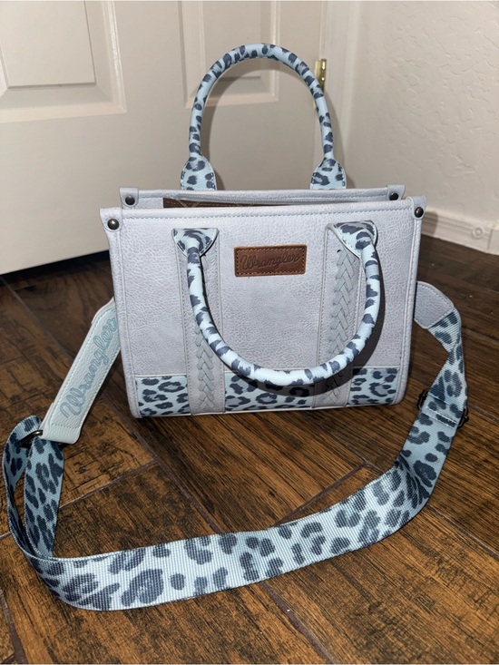Wrangler Handbags - Wrangler Light Blue Leopard-Print Purse